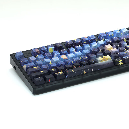 Belly Spirit Mk870 Obsidian Starry Sky Side Carving Customized Mechanical Keyboard Kabel Wireless Bluetooth Full Key Hot Swap DIY Customized RGB Office Game Obsidian Starry Sky Side Carving Drei-Mode (Wired Wireless Bluetooth) Tee Roller 87 Keys