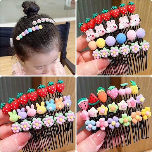 Haiyiduo children's hair comb girls bangs sorting broken hair artifact cartoon hair accessories comb hair fixer summer hairpin for women candy color comb 5 pieces