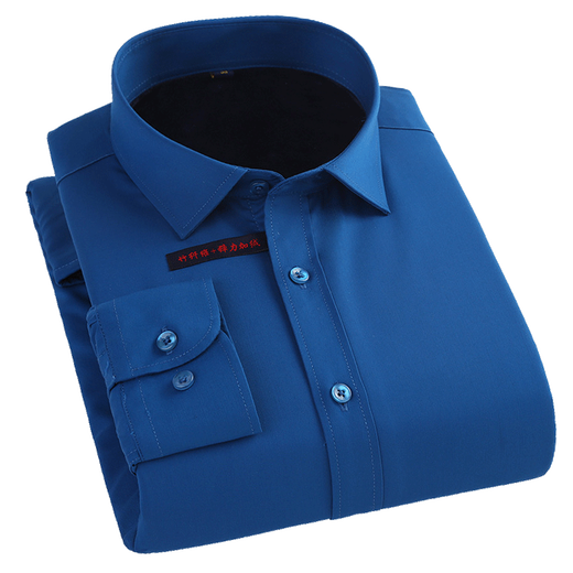 ROMON warm shirt men's fleece shirt no-iron business casual long-sleeved thickened business solid color top for young and middle-aged people ZL26 purple 41