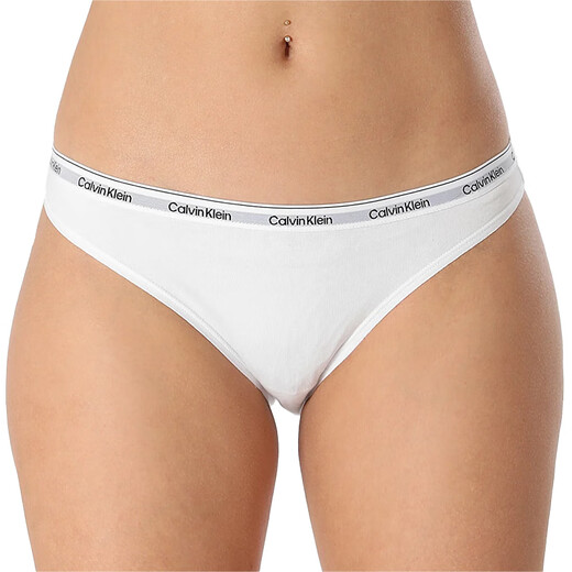 Calvin KleinCK underwear for women's cotton breathable sexy bikini briefs Three-pack MPI black and white gray S