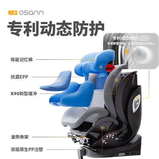 Osann Child Safety Seat Star Intelligent 2e génération 0-12 ans Baby Car Ventilation et Chauffage