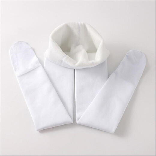 Леггинсы телесного цвета для девочек с перьями, зимние бархатные и утолщенные детские колготки, весенние и осенние теплые тренировочные белые танцевальные носки, цвет кожи стопы, бархатные и утолщенные, один размер подходит всем, размер M, рекомендуемый рост 110-125 см.