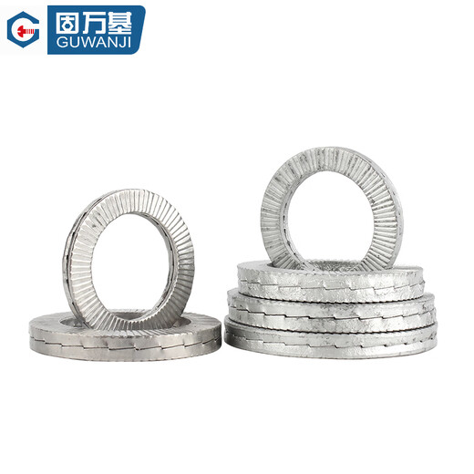 Guwanji 304 stainless steel double stack self-locking anti-loosening washer DIN25201 bite-type wedge-shaped toothed anti-slip locking washer M8 (5 pieces) 304 material