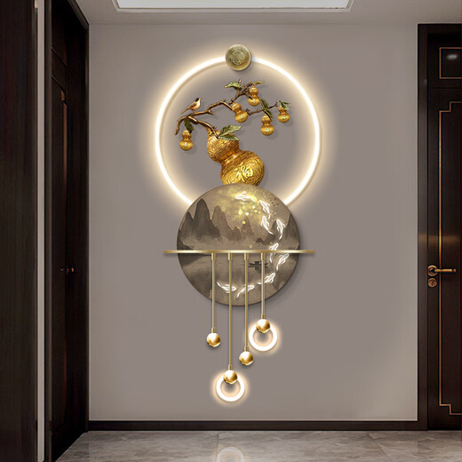 Dessin Town New Chinese Style Gourd Entrée Entrée Décoration Peinture Corridor Corridor Corridor Corridor Corridor Corridor Corridor Corridor Lumin Lumin Lumin Lumin Lumin Luminal Corridor BG6296-BG6299-BG6300 50 * 123cm peinture de suspension ordinaire sans lampe sans lampe