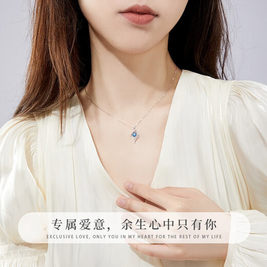 Duofei Platinum Necklace for Women Moissanite Light Luxury Jewelry Christmas Birthday Gift Anniversary for Girlfriend and Wife Platinum Topaz Necklace Can Be Engraved