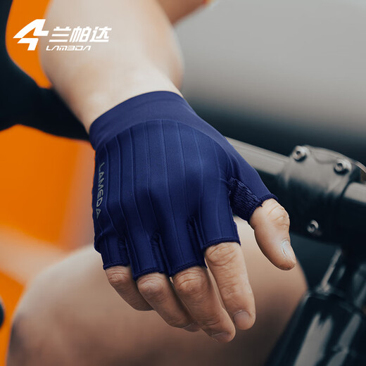 Lampada Bicycle Half Finger Gloves Cycling Gloves Short Finger Spring and Summer Lightweight Perspiration Equipment for Men and Women Black M