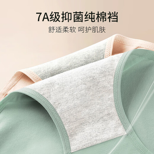 Langsha High Waist Underwear Women's 4 Pairs Pure Cotton Antibacterial Crotch Women's Tummy Control Comfortable Large Size Cotton Briefs