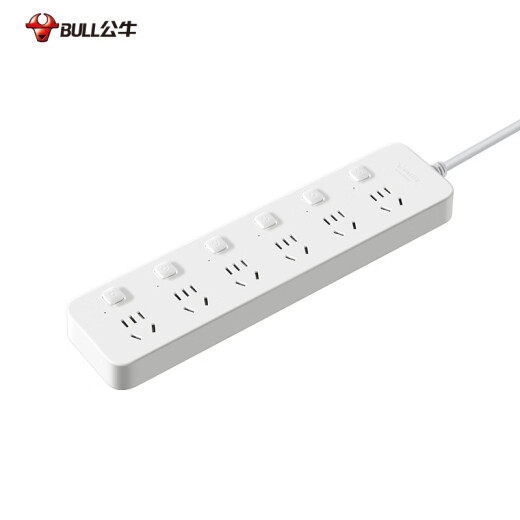Bull (Bull) Nuevo nacionario nacional Subcontrol enchufe/cable de cable/enchufe/fila enchufe/conector/conector/cable/tablero de arrastre GN-B2063 Sub-control de 6 posiciones Longitud completa 3 metros Interruptor independiente