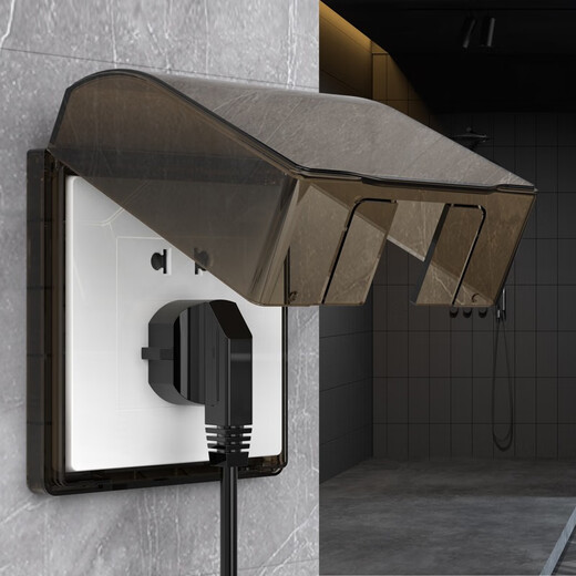 7M International Electrician Type 86 Socket Waterproof Box Self-adhesive Socket Power Protective Cover Splash-proof Box Bathroom Toilet Switch Waterproof Cover Type 86 Adhesive Model (Transparent)