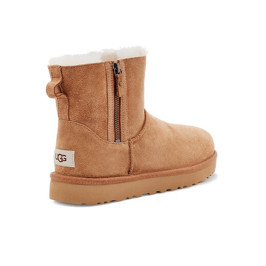 Ugg Herbst Frauen Mode komfortable doppelte Reißverschluss Solid Color Casual Classic Mini Boots Schneestiefel 1118853 Che Maroon 38