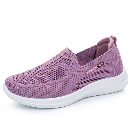 Huili brand broken-size spring and summer old Beijing cloth shoes women's single shoes casual breathable mesh mother's shoes non-slip soft sole middle-aged and elderly 6636-pink single shoes [normal size] 34