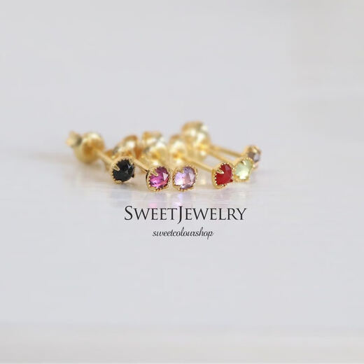 Yan's Natural Colored Treasure Semi-precious Stone Earrings Purple Teeth Black Olive Amethyst Sterling Silver Gold Plated Single for sale with multiple ear piercing benefits single (black agate)