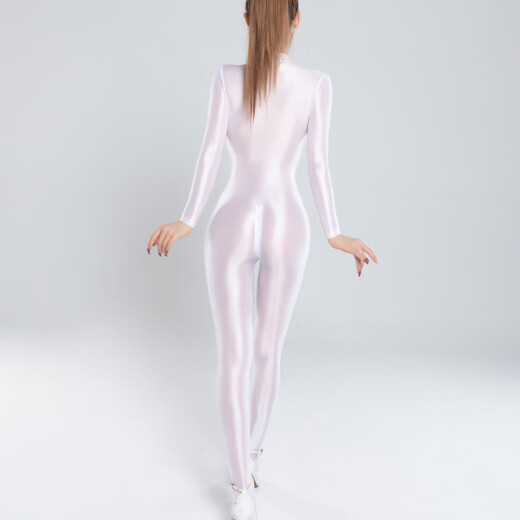 Sexy temptation sexy lingerie new body shaping jumpsuit women's thin see-through oily tights white