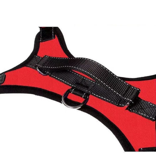 PPO Dog Rope Leash Samoyed Golden Retriever Labrador Collar Dog Chain Medium Large Dog Golden Retriever Dog Walking Rope Single Chest Back Red Black M Code - Recommended 18-35 Jin Jin equals 0.5 kg Use