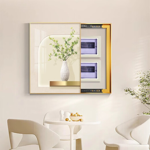 Sensorisches Gemälde cremiger Wind Wohnzimmer Messkasten Dekoration Malmale neue vertikale einkläre Elektroboxabdeckung Schwacher Strom-Schalterschalter Hangsmale T9721 (vertikale Version) 60*80 cm (visuelle Block 50*70) Link