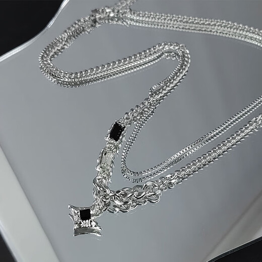 MOLC Double-layered Necklace for Couples Clavicle Chain Light Luxury Niche Design High-end Birthday and Valentine's Day Gift Double-layered Necklace L2010