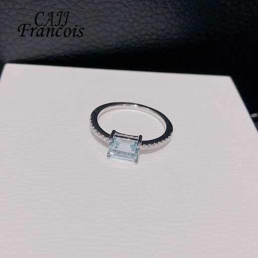 CAJJ Francois 88-point aquamarine ring for women, natural colored gems, jewelry, gemstones, 925 silver inlay, simple jewelry, accessories, jewelry, No. 13