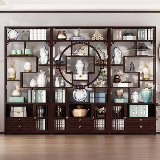 Craftsman's Heart Bogu Estante de Madera Maciza Nueva estantería China Duobaoge Estante de partición de Oficina Té Sala de té Vitrina 06 Estilo Regular 55 Largo Engrosado