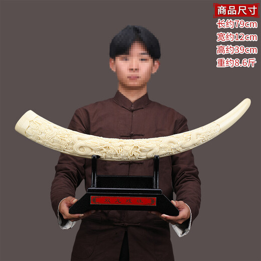 Xinda Warwick (xindhw) Chinese ivory ornaments modern simple simulation art TV cabinet living room wine cabinet entrance home craft decorations Double Dragon Ivory (medium size) 79*12*39 cm