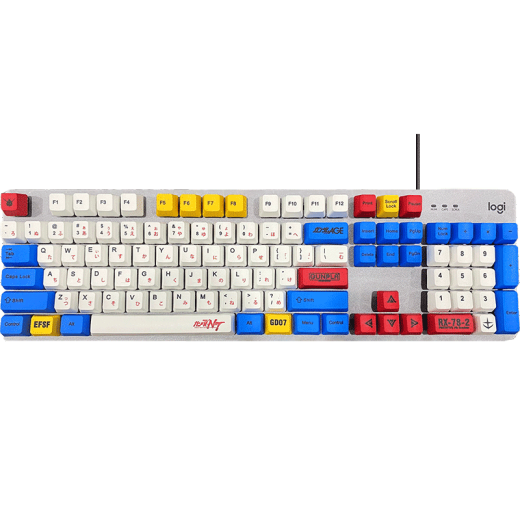 罗技（Logitech）K845机械键盘 游戏办公键盘 全尺寸背光电竞有线键盘 TTC轴系列 节日礼物 K845红轴-蓝白高达