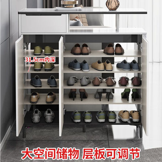 Suzhan Yan Board Doppelseitige Schuhschrank-Tür Eingangsschrank Einfacher moderner Farbpartitionstyp Veranda Kabinett Aufbewahrungsschrank gegen die Wall RD6625 Doppelsieitiger Schuhschrank 105 cm lange Lieferung integriert