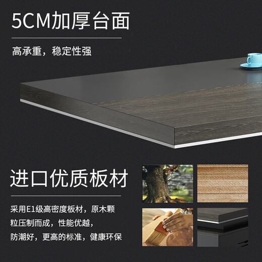 Meixuange Furniture Boss Desk Desk Simple Modern Panel Executive Desk Supervisor Manager Desk President Desk Office Desk and Chair Combination Set 2.4m Table + Chair + 6 Door Cabinet