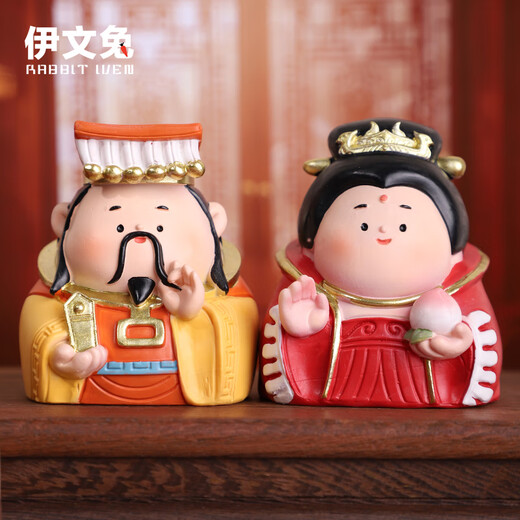 伊文兔（THE RABBIT IVEN）福气小神仙摆件国潮办公室摆件乔迁之喜搬家礼物生日礼物伴手礼 福气小神仙6个组合+礼袋