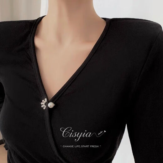 Shantou Lincun's waist-cinching pin-button cardigan to prevent exposure, chest neckline top, mini size, no damage to clothes, fixed anti-slip artifact, one petal style to prevent exposure#