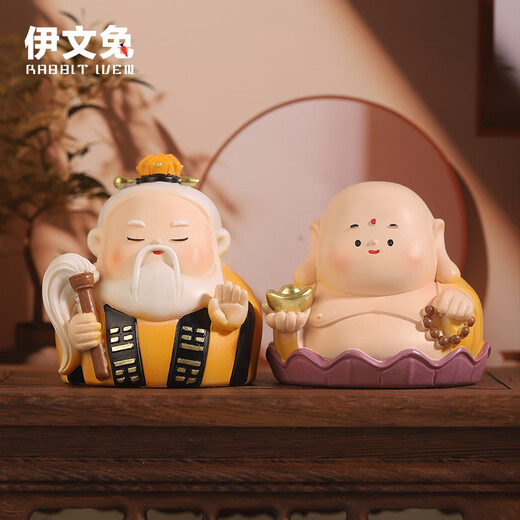 伊文兔（THE RABBIT IVEN）福气小神仙摆件国潮办公室摆件乔迁之喜搬家礼物生日礼物伴手礼 福气小神仙6个组合+礼袋