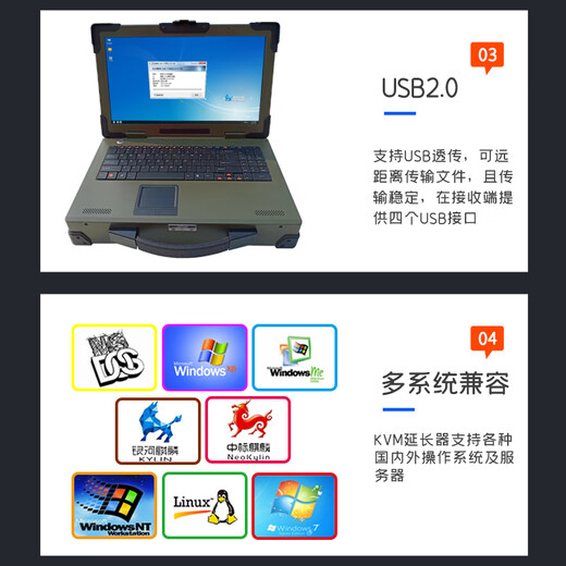 蓝博森KVM延长器USB键盘鼠标打印机文件传输共享器HDMI/DVI/VGA/DP网线传输150米100米4K无压缩发送+接收 HDMI/DVI/VGA三合一延长器CS838E