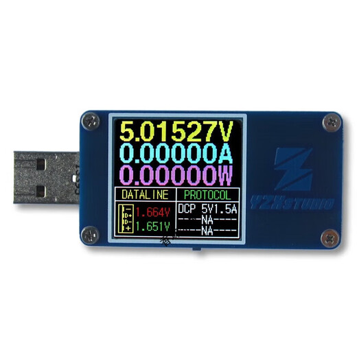 Voltímetro de corriente Medidor USB QC4+PD3.02.0pps Capacidad de protocolo de carga rápida Aleación de aluminio U2 ZY1276P Tabla azul grande ZY1271 Gran mesa roja Rojo