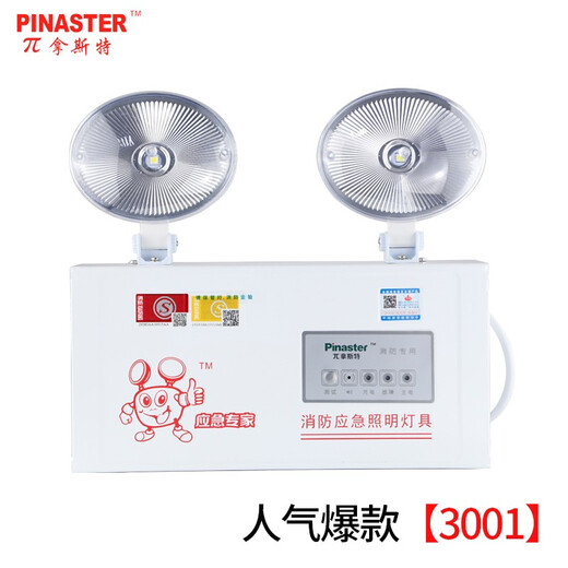 Nast fire emergency light power outage LED emergency lighting evacuation light double head light safety export national standard flame retardant plastic head P3001