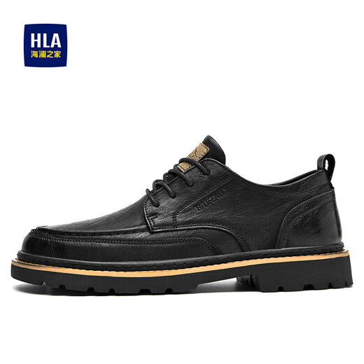 Hailan Home (HLA) Herrenschuhe, vielseitige lässige Lederschuhe, Herren -Retro Workwear -Schuhe, Herren Haagzm1ebb033 Black 41