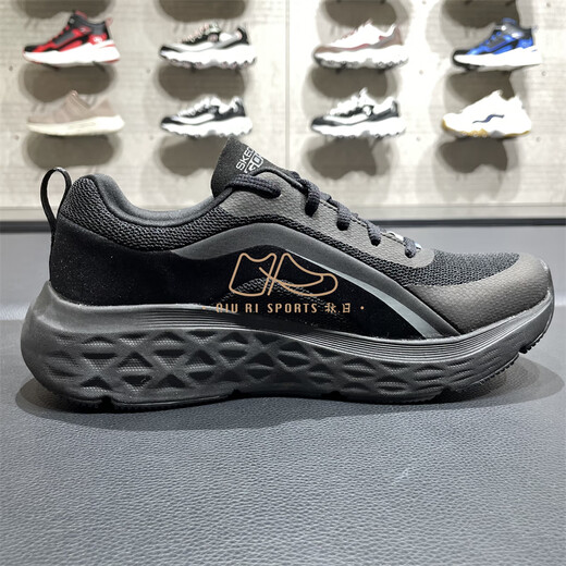斯凯奇（Skechers）春新款女子厚底缓震轻便透气休闲运动跑步鞋1291 129121-BBK全黑色 35 220mm