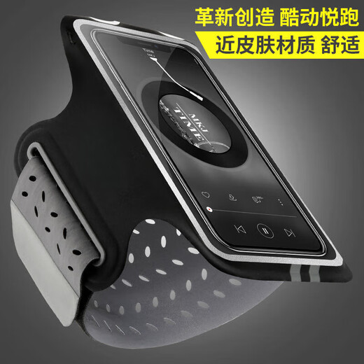 Raf core running mobile phone arm bag outdoor arm bag men and women universal arm strap sports arm cover waterproof touch screen wrist bag (standard style) obsidian black large size