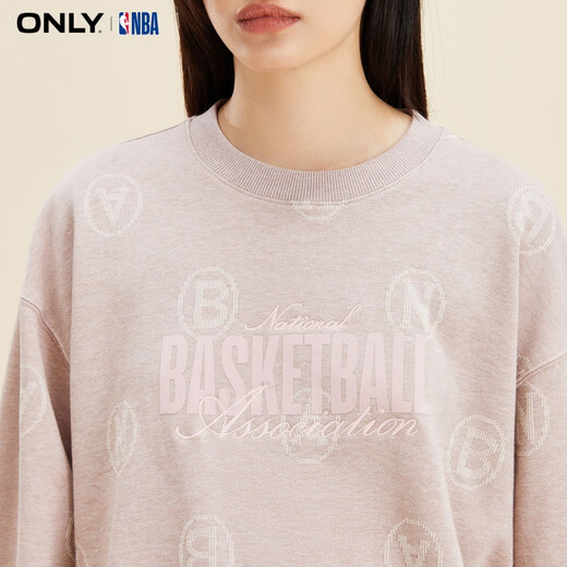 ONLY秋冬NBA联名款字母刺绣宽松卫衣女|12349S024 C15 粉色花纱SHADOW GRAY XS 155/76A