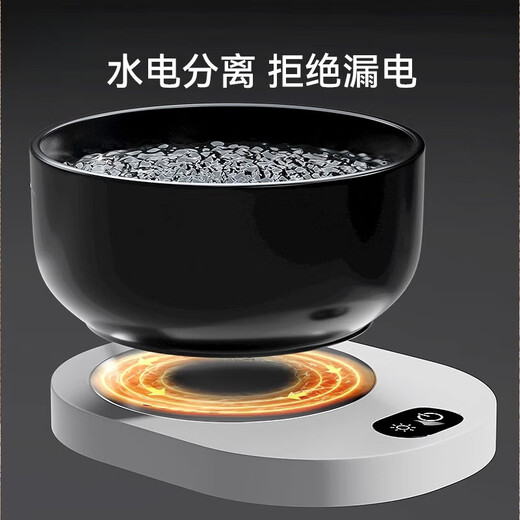 欧曼丽莎恒温猫咪饮水机宠物加热水碗陶瓷酸奶机喝水自动冬季喝水喂水器 【380ml】釉黑陶瓷碗+三档可调节恒温垫