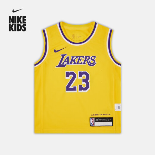 耐克（NIKE）官方男童洛杉矶湖人队ICON NBA詹姆斯婴童球衣宝宝HF7717 728阿马里洛黄 110 4T