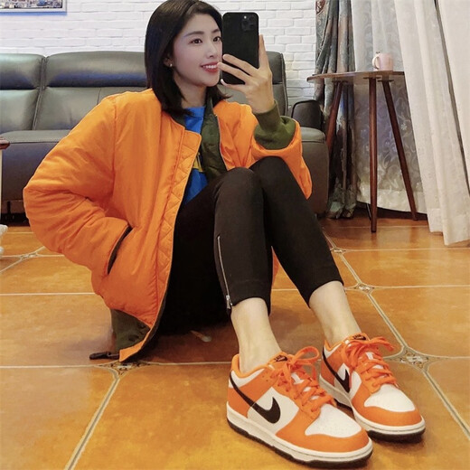 耐克（NIKE） Dunk Low休闲透气舒适防滑板鞋运动休闲鞋情侣鞋熊猫男鞋女鞋 DH9765-003白橙女子 37.5