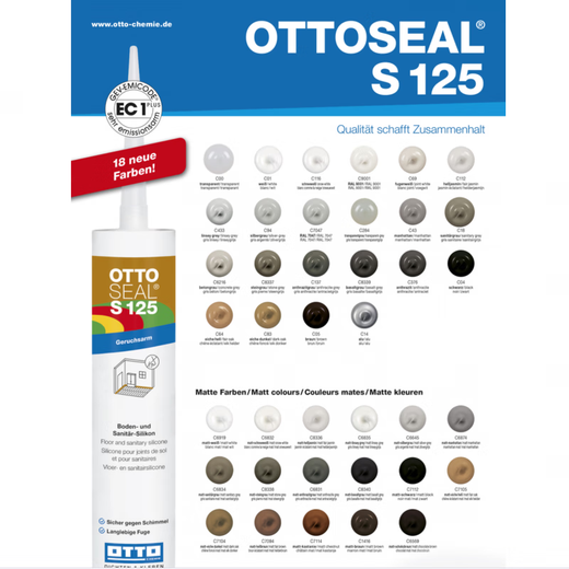 Otto Beauty Glass Glass Matt S70/S125 Silicona Neutral Anti-molde Cocina y baño Otteteeal S70-C1391 Hollín de partículas (estilo general)