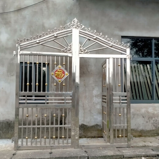 Qinkai double door courtyard stainless steel yard European style door country villa rural door double door fence yard door 201 2.5 meters