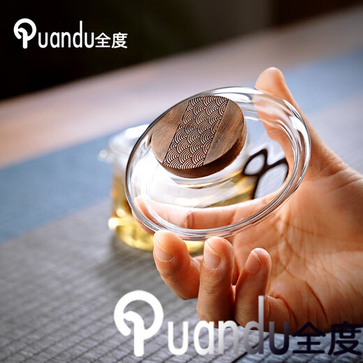 Full-degree glass teapot mini tea glass small teapot for one person small capacity green tea special teapot Xiangyun Xiaodundun teapot transparent 200ml