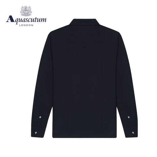 Aquascutum New Men's Cotton mixte à manches longues Shirt Q4865EI021 Bleu foncé 39 S