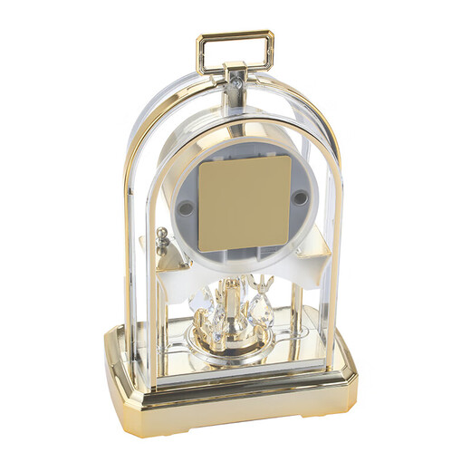 RHYTHM table clock European style creative silent crystal desk clock bedside clock living room decoration clock 27cm rose yellow 4SG744WR13