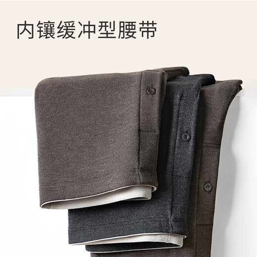 Charm Kendo men's thermal pants long johns winter cotton trousers plus velvet solid color thickened warm German velvet tight bottoming thermal underwear dark hemp gray 2XL gift for boyfriend and husband (151-170Jin Jin equals 0.5 kg)