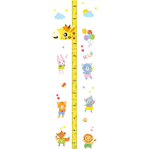 Cuttlefish children's height wall sticker 3D three-dimensional giraffe removable cartoon height ruler measuring instrument baby height sticker