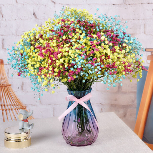 AIMAN Gypsophila Natural Dried Flower Bouquet Ins Internet Celebrity Birthday New House Decorative Ornaments Air-Dried Real Flower Arrangement Home Furnishings Pink Gypsophila Without Vase