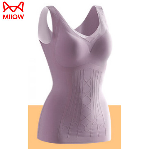 
Cat Man (MiiOW) shaping body vest for women without marks, breast straps, no wear bra, large size belly, small belly body shaping jacket, khaki L