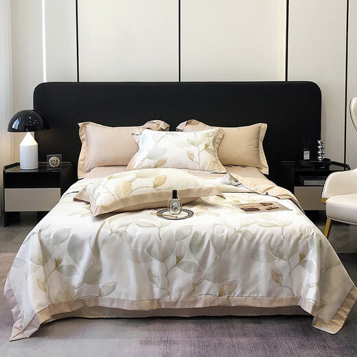 Meet the Beauty Tencel Air Conditioning Quilt Three-piece Set Double-sided Washable Ice Silk Summer Quilt Thin Naked Sleeping Satin Summer Cooling Quilt Skin-Friendly Summer Quilt Xiyan Green 150*200cm+2* Pillowcases