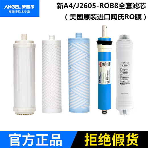 安吉尔净水器滤芯J2605-ROB8/新A4/A6/A8/J2575/N7全套过滤芯配件 后置活性炭滤芯简称T33